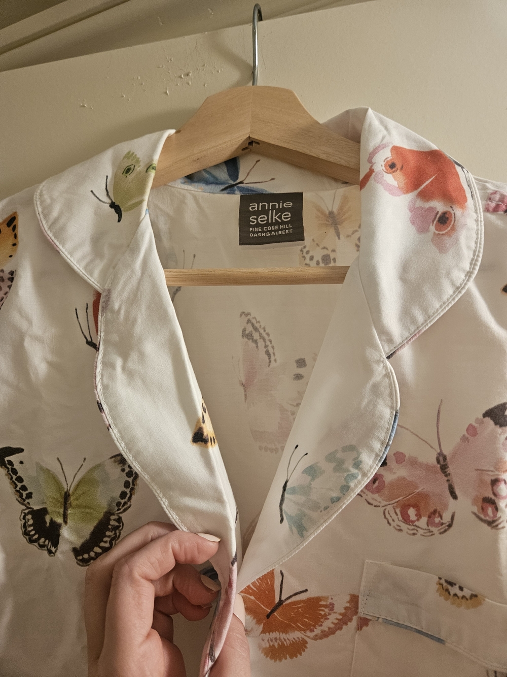 Annie Selke Pine Cone Hill Butterfly Print Cotton Pajama Set Size Small - Picture 6 of 9